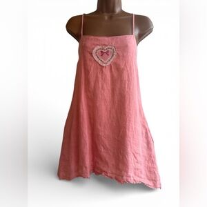 Chic Pink Mini Dress with Heart Detail